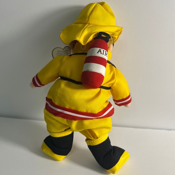 Vintage Boomer TY Beanie Kids Doll w/ TY Gear Rescue Firefighter Outfit - Picture 2 of 2